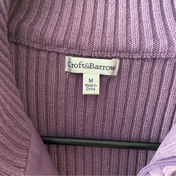 Croft & Barrow Purple Quilted and Ribbed Jacket Size Medium - Picture 6 of 7